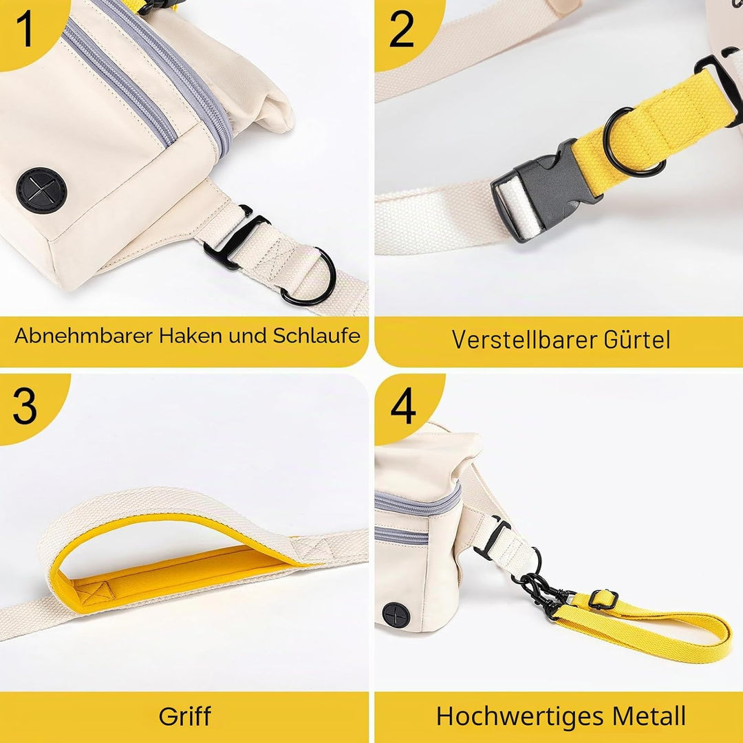 wakytu Hundeleckerli-Beutel für Training Leckerli-Tasche-Taillengurt zum Wandern Laufen, Verstellbar
