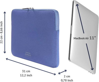 Tucano Second Skin New Elements Neopren Hülle für MacBook Air 11 blau 27,9 cm (11 Zoll) blau, 27,9 c