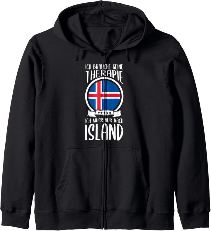 Ich Brauche Keine Therapie Ich Muss Nur Nach Island Urlaub Kapuzenjacke