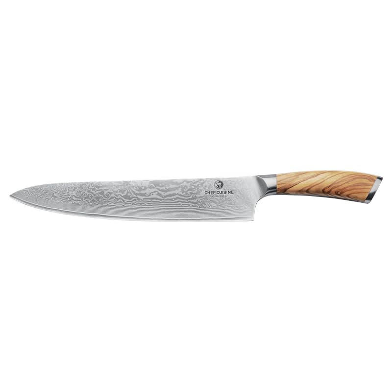 Chef Cuisine Damast Chefmesser mit Olivenholzgriff – Kochmesser handgeschmiedet, 25,4 cm Klinge mit