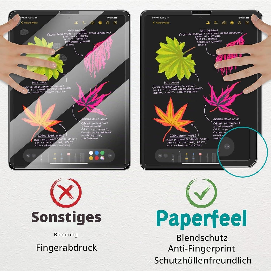 PAPERFEEL [2 Stück] Folie für iPad 9./8./7. Generation 2021 2020 2019 Schutzfolie, Matter Displaysch