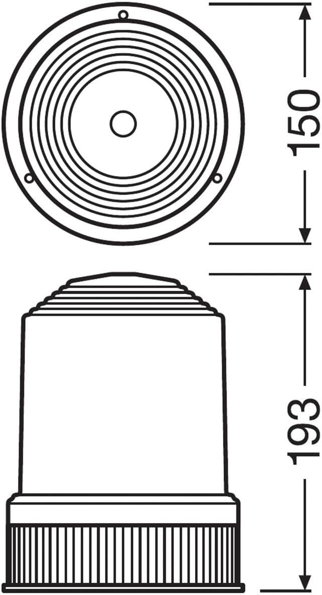 OSRAM LIGHTsignal HALOGEN BEACON LIGHT, Rundumleuchte 360°, gelbe Blinkleuchte, strassenzugelassene