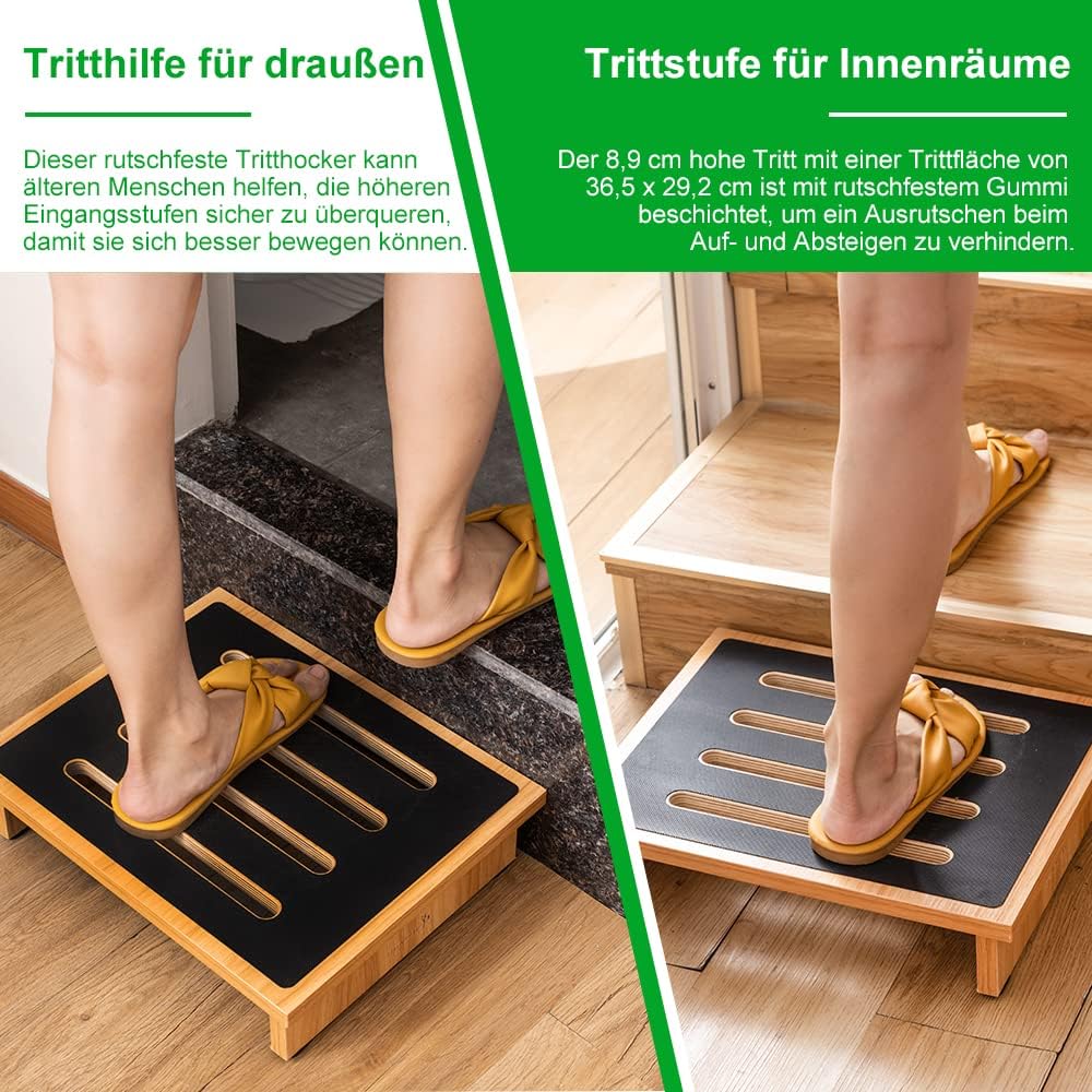 StrongTek Einstufiger Hocker für Erwachsene mit Rutschfester Gummi-Trittfläche, tragbarer einzelner