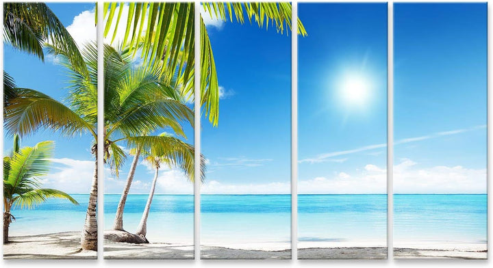 islandburner Bild auf Leinwand Karibisches Meer Und Kokosnusspalmen Bilder Wandbilder Poster Leinwan