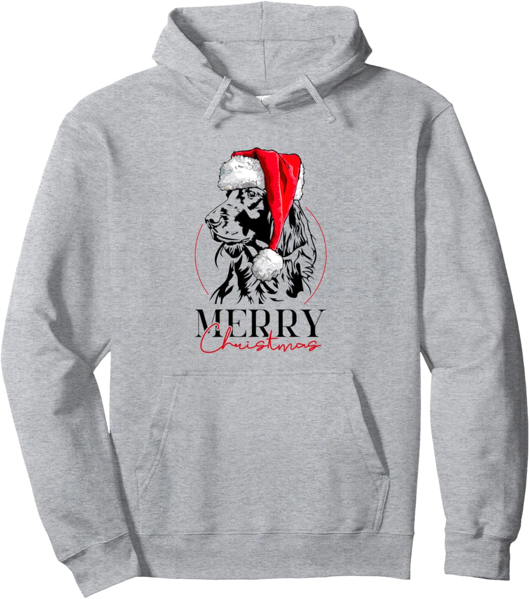 Santa Irish Setter Merry Christmas Weihnachten Hund Hunde Pullover Hoodie