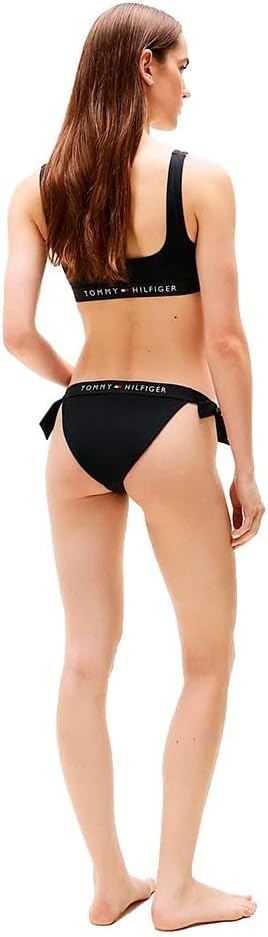 Tommy Hilfiger Damen Bikinihose Seitliche Schnürung Side Tie Cheeky Bikini Sport XS Black (Black), X