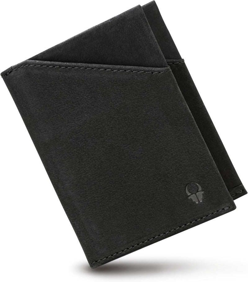 DONBOLSO Herren Leder Slim Wallet mit Münzfach - Herren Front Pocket Wallet - Minimalistische Brieft