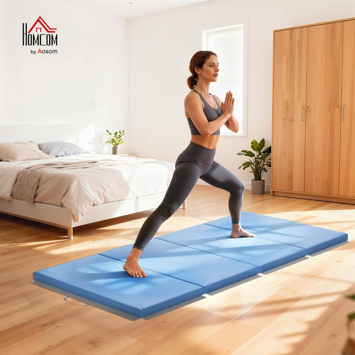 HOMCOM Faltbare Gymnastikmatte, dicke Gymnastikmatte, 180 x 80 x 5 cm, mit Griff, Bodenmatte für Yog