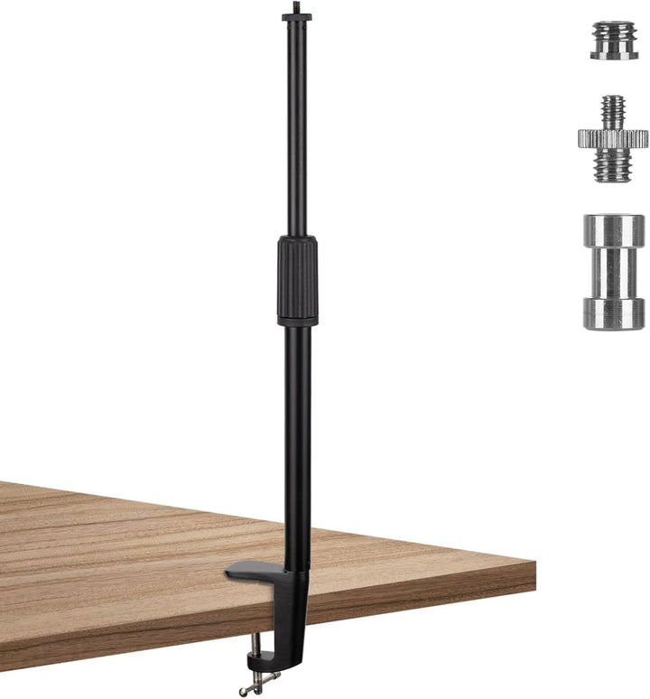 TARION Tisch Lichtstativ Klemmstativ 35-62cm einstellbar Licht Einbeinstativ mit 1/4 Schraube und 1/