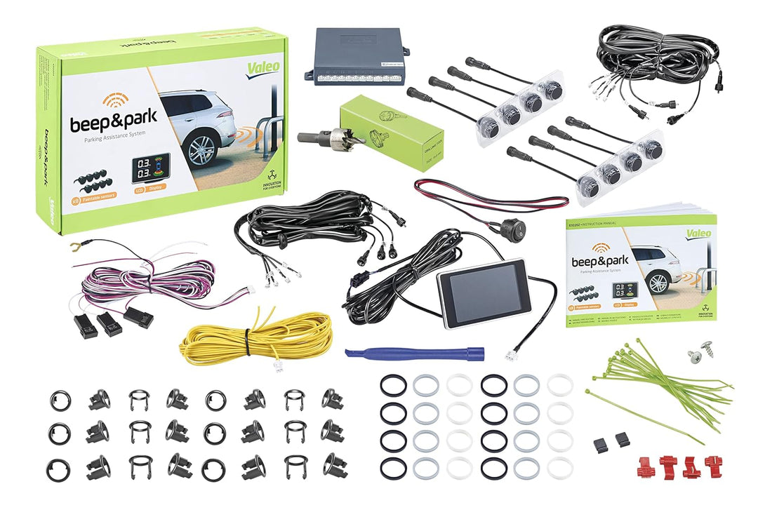 VALEO Beep & Park Einparkhilfeset mit 8 Sensoren + LCD-Display - Front- oder Heckmontage 632202 8 Se