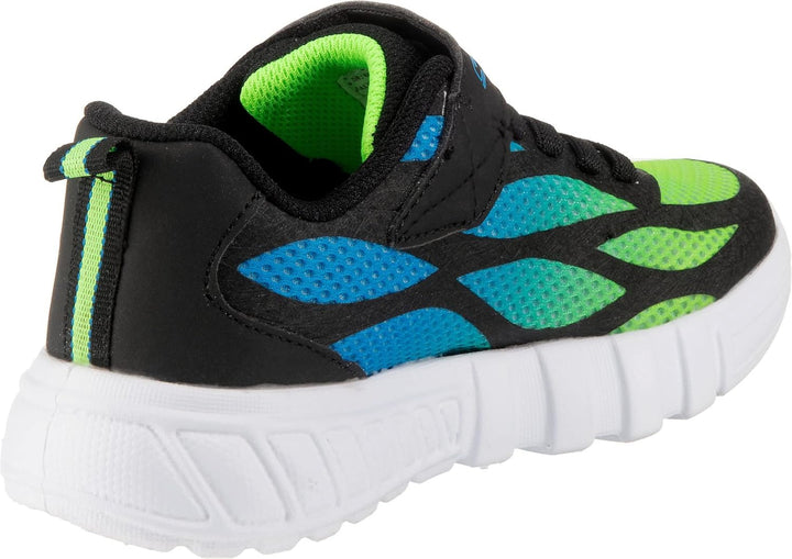 Skechers Jungen Flex-glow Dezlom Sneaker 27.5 EU Black Synthetic Textile Blue Lime Trim, 27.5 EU Bla