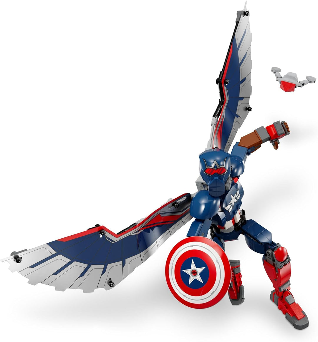 LEGO Marvel New Captain America Baufigur, Superhelden Spielzeug für Kinder, baubares Modell und Mini