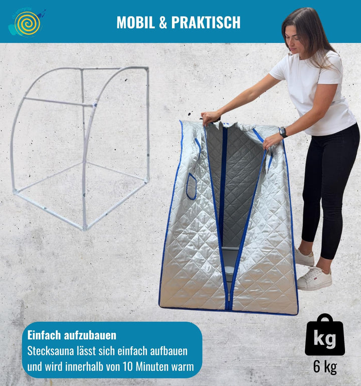 CHI-ENTERPISE - Dampfsauna Svedana | Stecksauna mit elektronischem Dampferzeuger, praktischer Fernbe