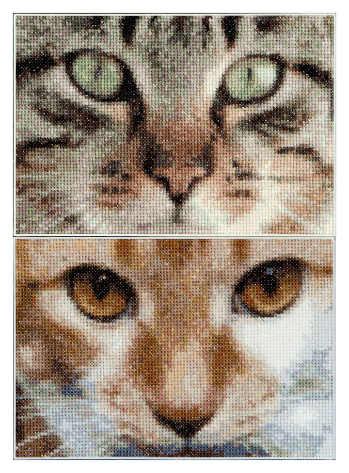 Thea Gouverneur - Kreuzstich-Set - Katzen Tes + Simba - Aida - 16 Count - Für Erwachsene - 543A 543A