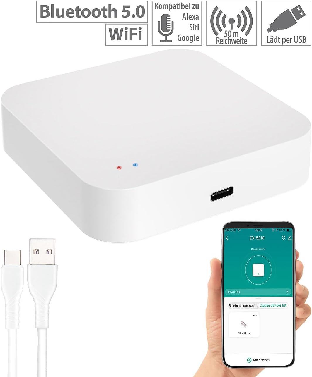 revolt Smart Thermostat: Smartes Heizkörperthermostat mit App, Sprachsteuerung &amp; ZigBee-Gateway (Zig