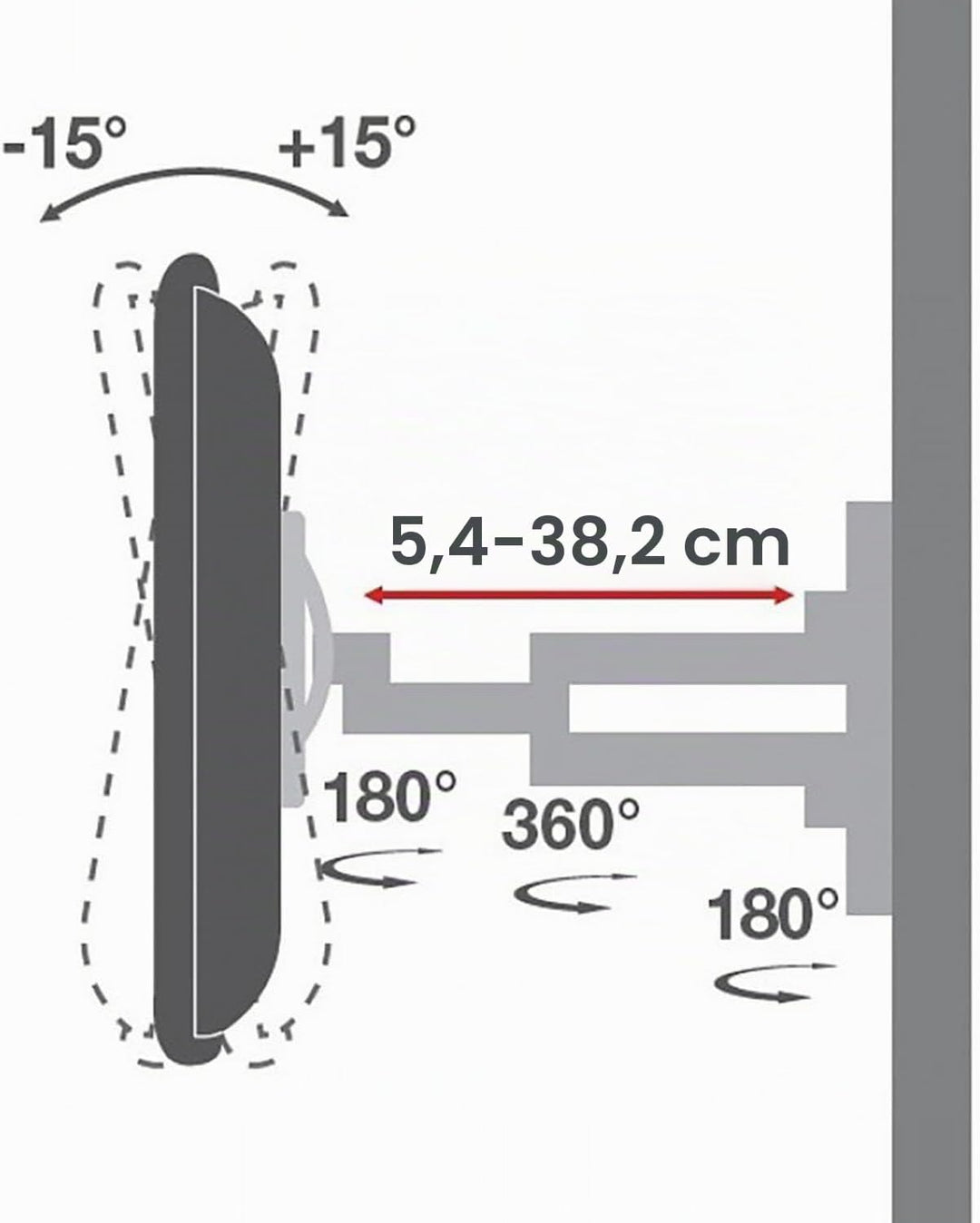 NEG Profi Universal TV-Wandhalterung Extender 2540 (weiss) Schwenk-, neig-, ausziehbar und drehbar (