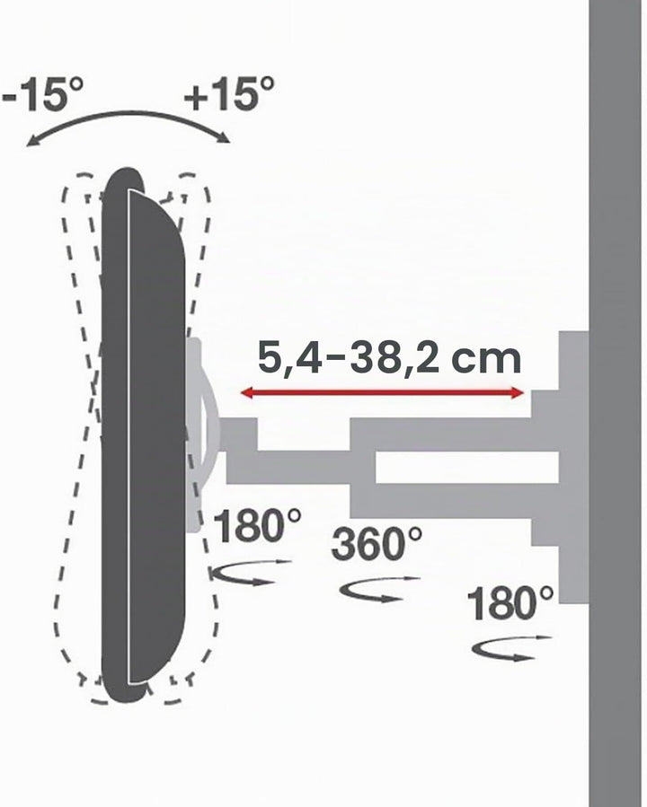NEG Profi Universal TV-Wandhalterung Extender 2540 (weiss) Schwenk-, neig-, ausziehbar und drehbar (