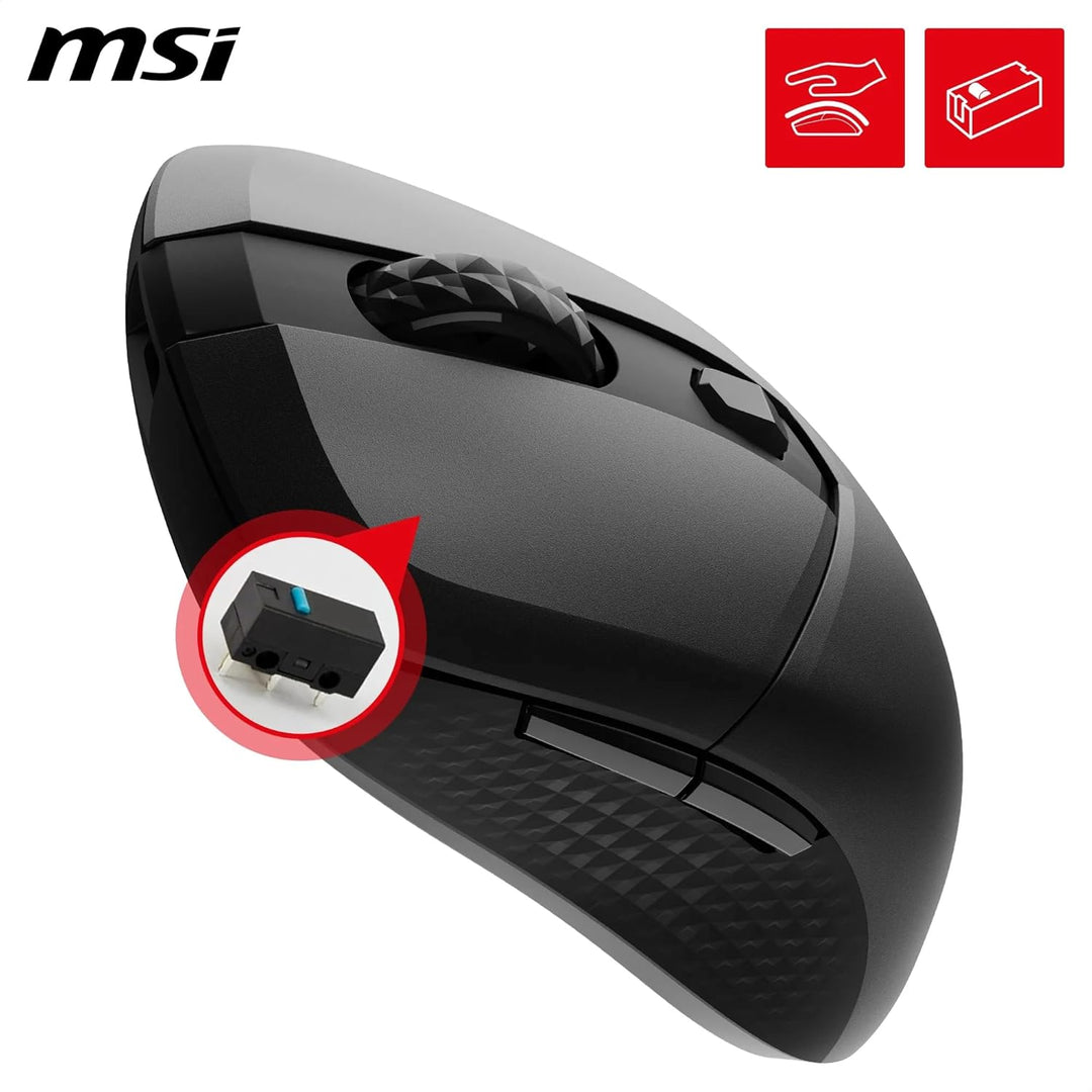 MSI Versa 300 Wireless Gaming-Maus – 8000 DPI optischer Sensor, 1000 Hz Polling-Rate, symmetrisch, 3