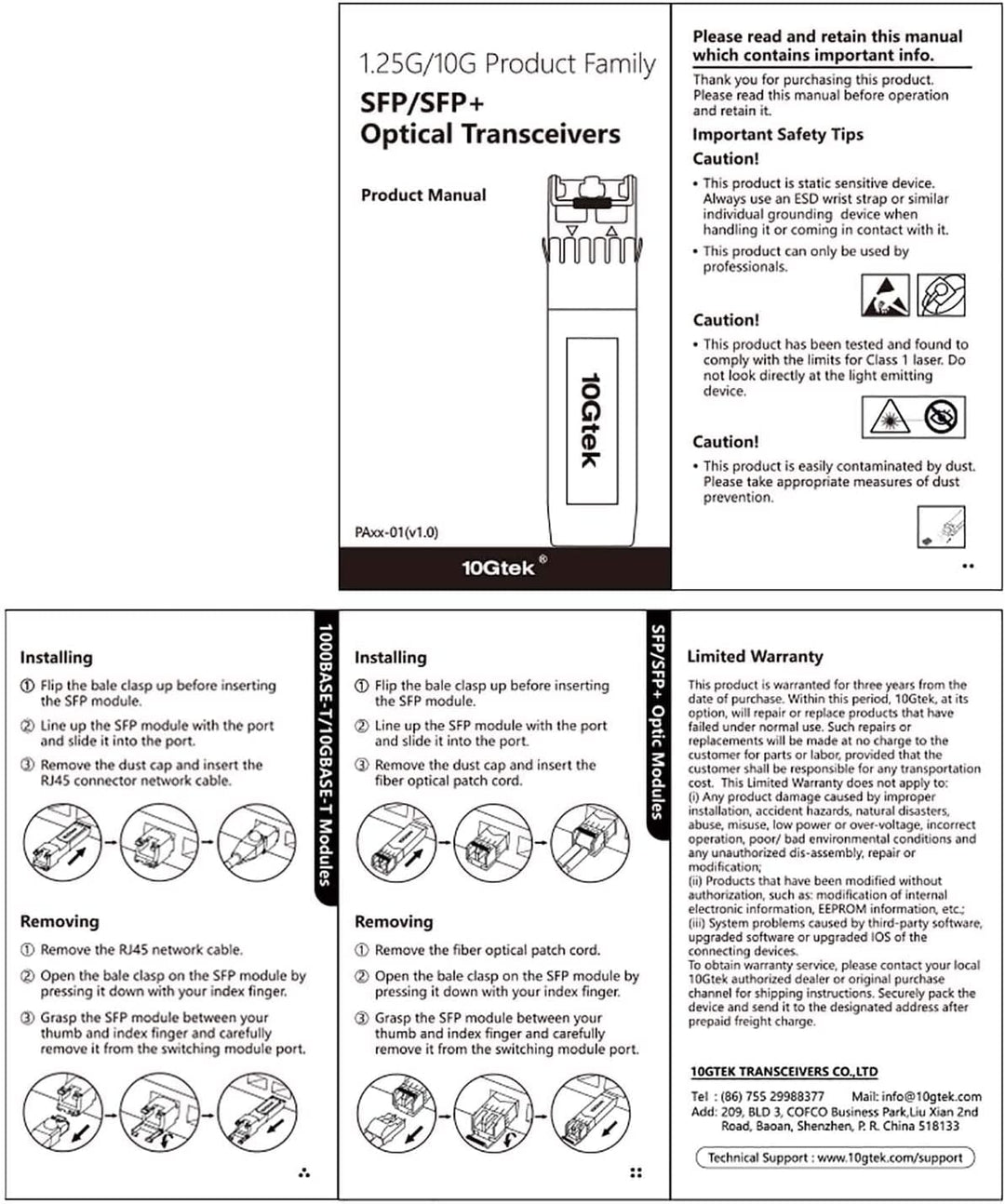 10Gtek [2 Stück] HP Kompatibel 1G SFP RJ45 Transceiver J8177B/ J8177C, 1000Base-T Kupfer Modul, bis