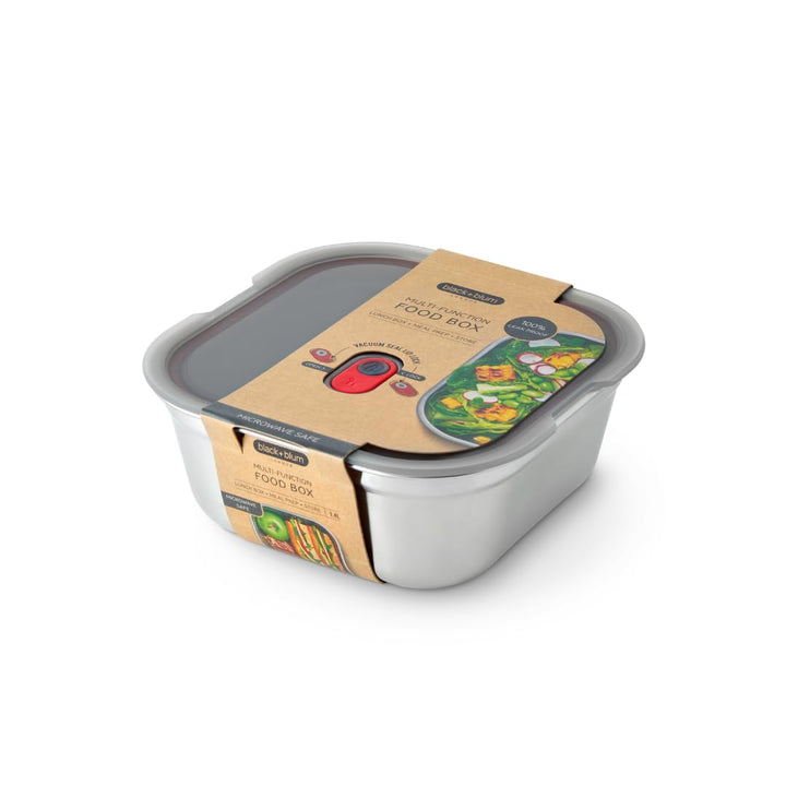 BLACK + BLUM Multifunktions Lunchbox Edelstahl 1,4L, 100% auslaufsichere Meal Prep Boxen mit Vakuumv