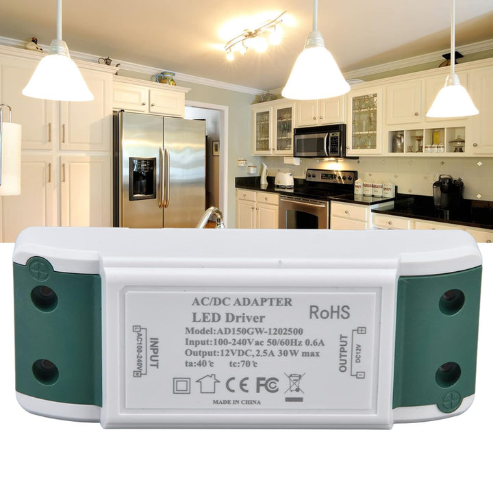 30W 2,5A 12V DC Dimmbarer LED-Treiber, Ausgangsspannungstransformator mit Überstrom- und Blitzschutz