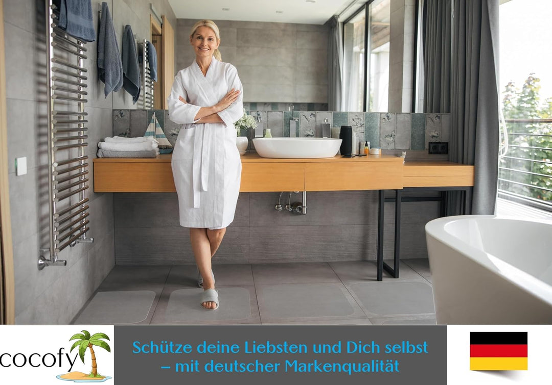 Duschmatte transparent 50x50 cm – hygienisch zum Kleben, Duschmatte rutschfest, Selbstklebende Anti