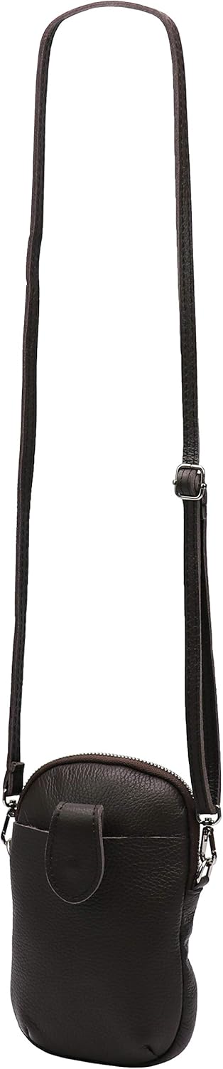 SH Leder Damen Umhängetasche Handytasche Multifunktion Geldbörse Beutel aus Echtleder Verstellbar Sc