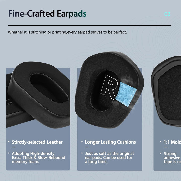Ersatz-Ohrpolster für Logitech G733 G535 G335 Lightspeed Wireless Gaming Headset, Ohrpolster aus str