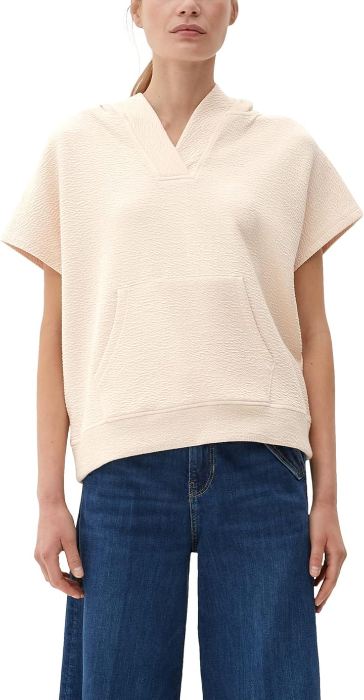 s.Oliver Damen Sweatshirt Kurzarm, 40 Beige