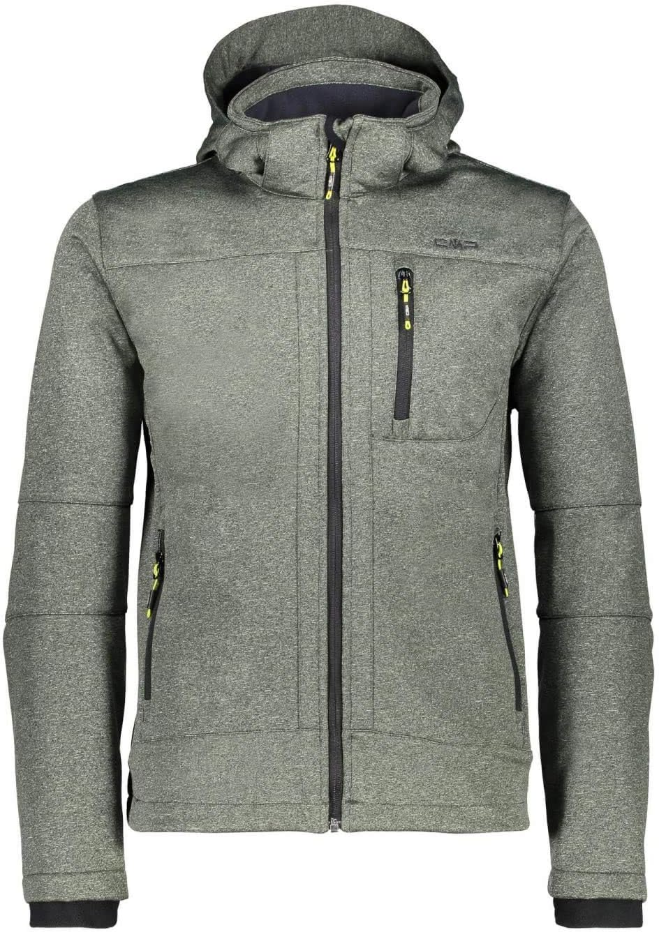 CMP Herren Zip Kapuzenjacke 58 Kaky Melange/Antracite, 58 Kaky Melange/Antracite