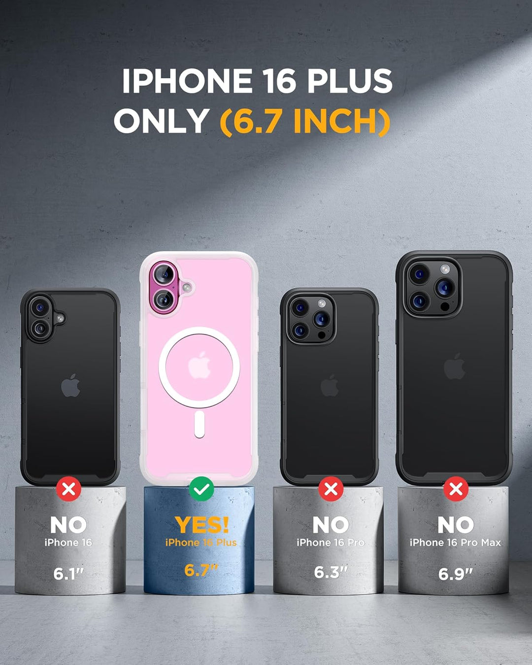 Miracase 360 Grad für iPhone 16 Plus Hülle mit Magsafe, Komplettschutz HandyHülle Magnetisch Stossfe