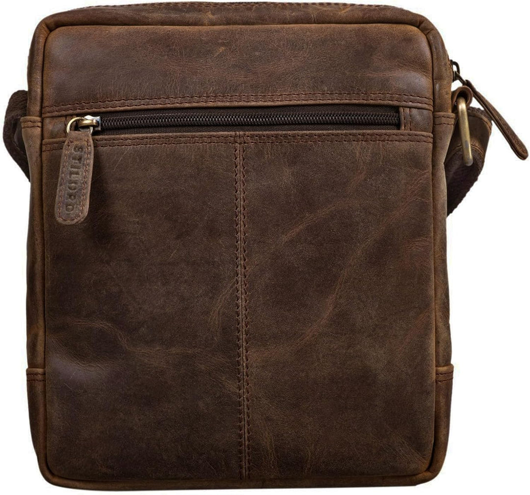 STILORD 'Jamie' Herren Ledertasche - Perfekt für Reisen & Alltag - Kleine Vintage Messenger Bag für