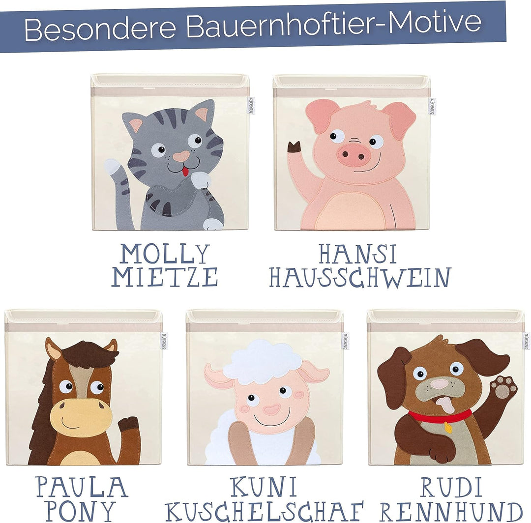 GLÜCKSWOLKE Kinder Aufbewahrungsboxen - 15 Motive I Spielzeugkiste Kinderzimmer I Spielzeug Boxen &amp;