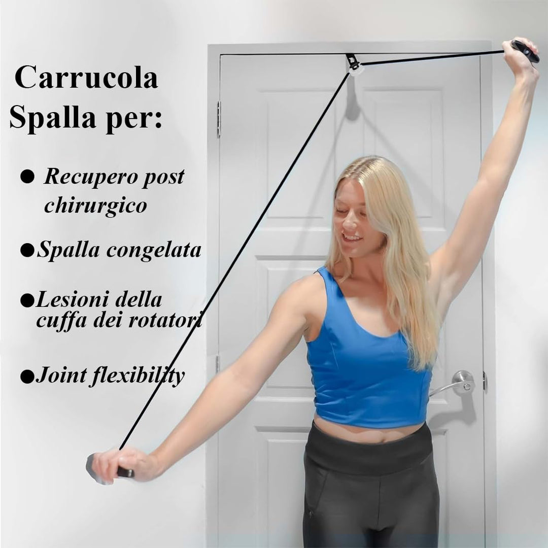 Sports Schulter Physiotherapie Seilzug | Fitness Gymnastik Seil mit Handgriffe und Befestigung | Sho