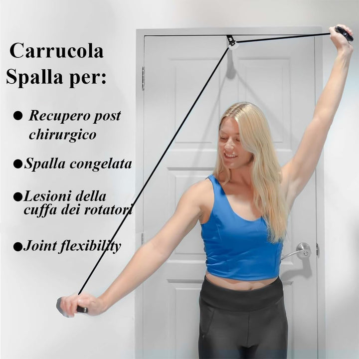 Sports Schulter Physiotherapie Seilzug | Fitness Gymnastik Seil mit Handgriffe und Befestigung | Sho