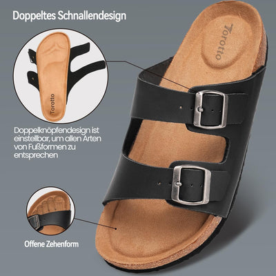 Torotto Herren Pantoletten Leder Unisex-Erwachsene Sandalen Hausschuhe Arbeitsschuhe Antistatik Bequ