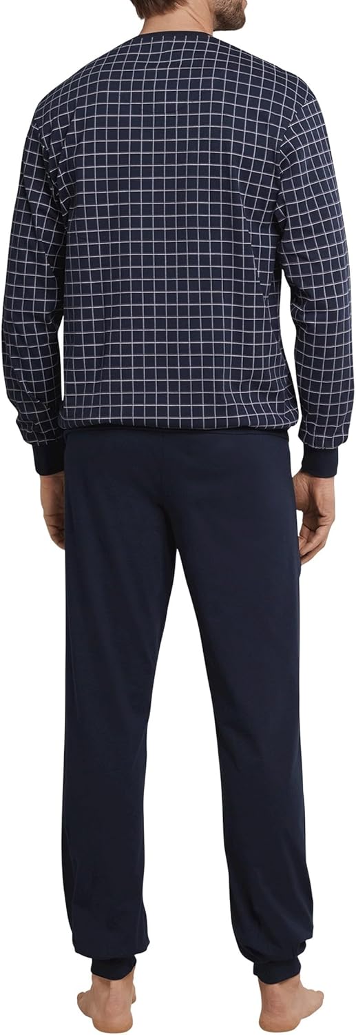 Schiesser Herren Schlafanzug lang mit Bündchen - Nightwear Set 64 Dunkelblau_159618, 64 Dunkelblau_1