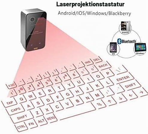 AGS Virtuelle Bluetooth-Tastatur und Maus für iPhone, iPad, Smartphone und Tablets