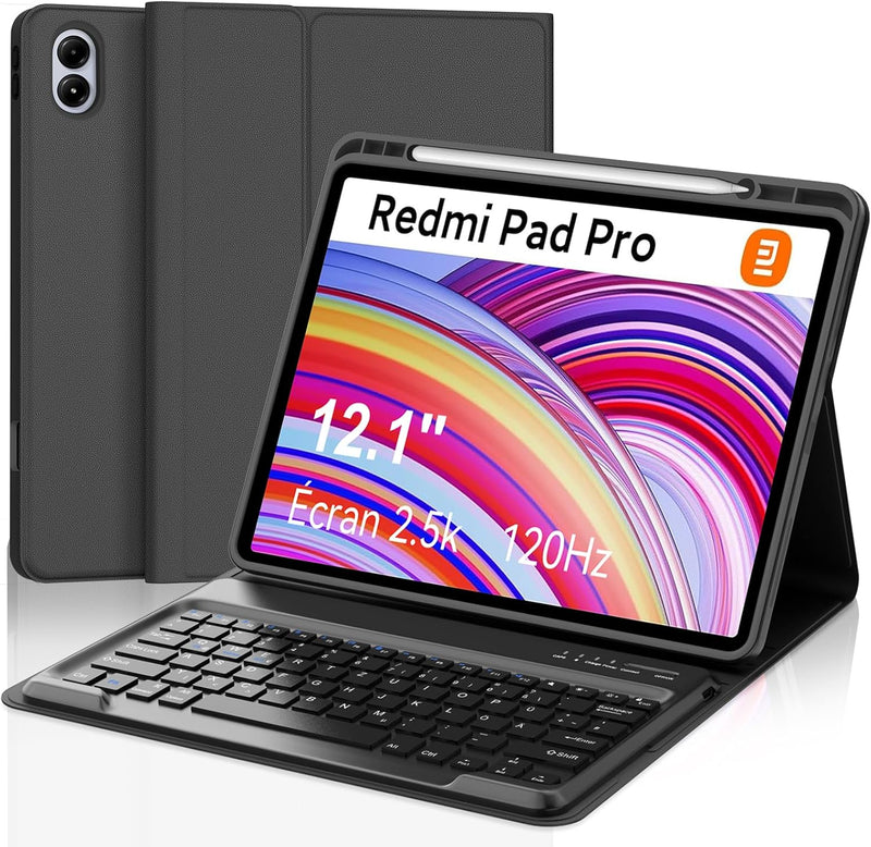 FOGARI Xiaomi Redmi Pad Pro 12.1 Tastatur Hülle - Redmi Pad Pro 12.1 Zoll 2024, Magnetisch Abnehmbar