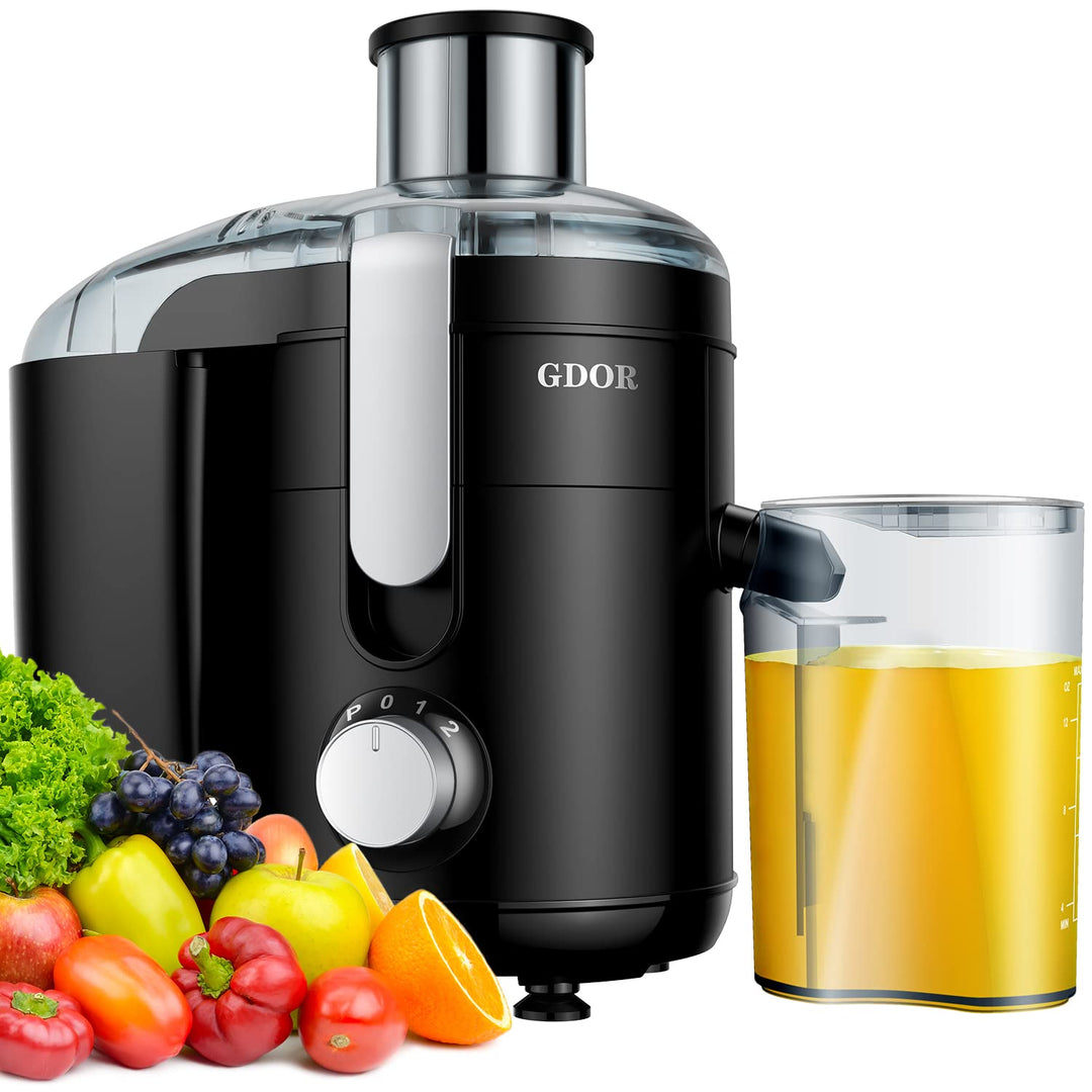 GDOR Entsafter 600W Juicer mit Grossem 65mm Einfüllschacht Hoher Ertrag Entsafter Gemüse und Obst mi