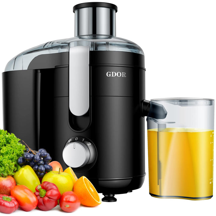 GDOR Entsafter 600W Juicer mit Grossem 65mm Einfüllschacht Hoher Ertrag Entsafter Gemüse und Obst mi