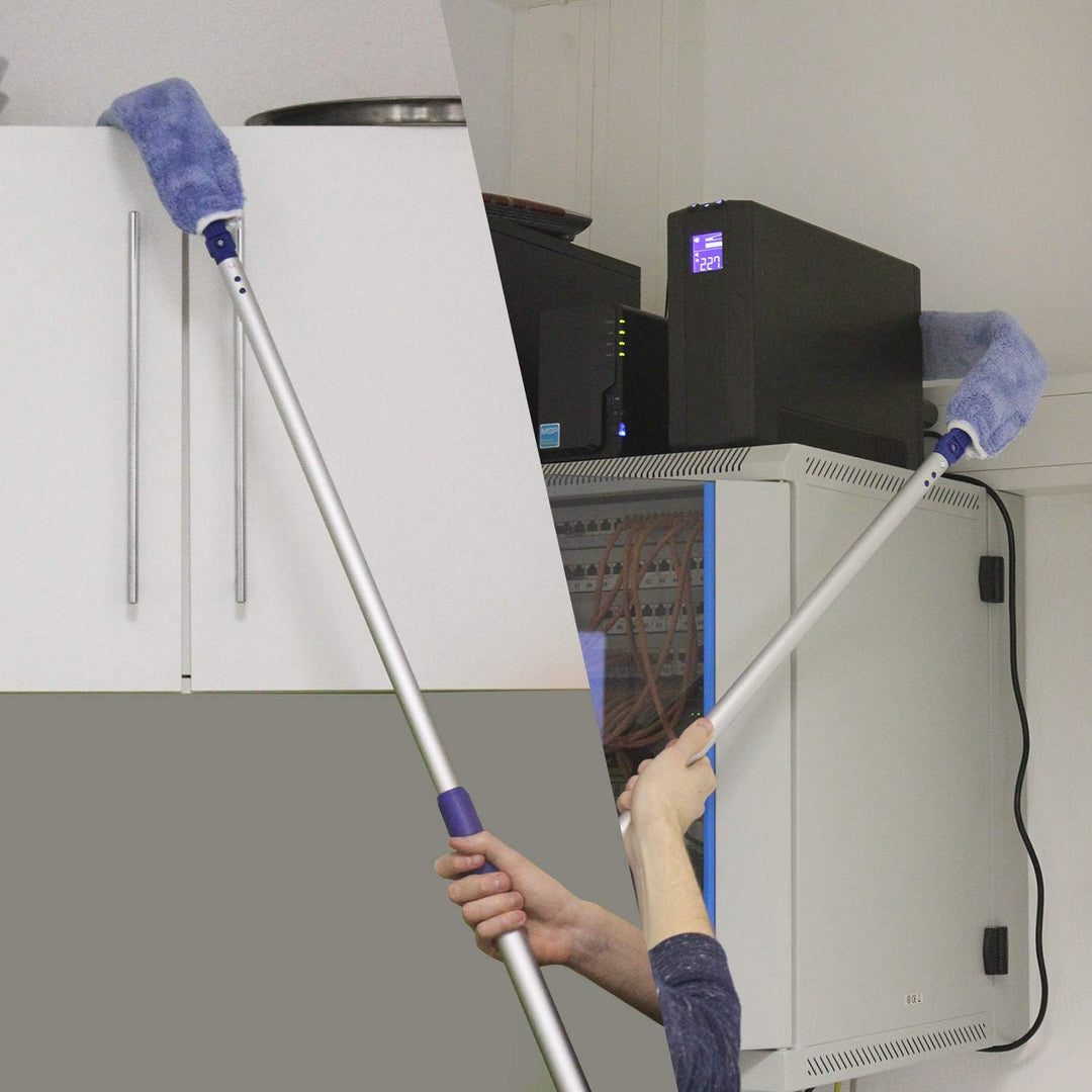 Putzen wie die Profis – Flex Dusty Staubwedel mit Teleskopstiel (70–175cm) - Flexibler Microfaser-St
