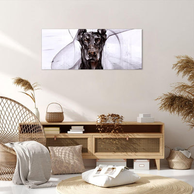 Wandbilder Dekoration Wohnzimmer Hund Abstraktion Panorama Bilder auf Leinwand 120x50cm Leinwandbild