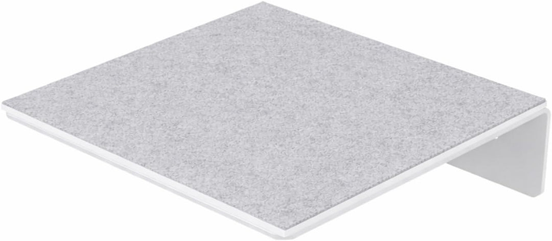 QLS Katzenregal für Katzen 20x20 cm mit grauem Filz pulverbeschichtet Wandmontage bis 10 kg (weiss),