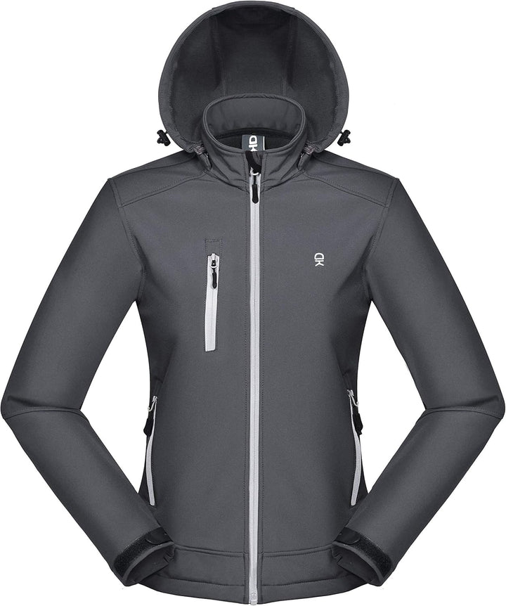 Little Donkey Andy Softshelljacke für Damen mit abnehmbarer Kapuze, Fleecefutter und Wasserabweisend