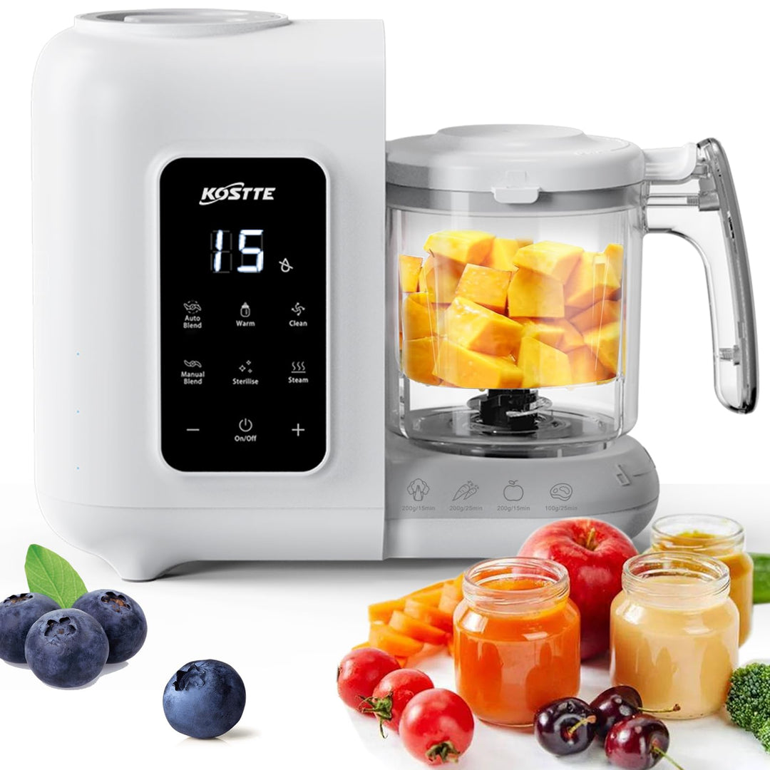 Babynahrungszubereiter 6-in-1, Dampfgarer Mixen mit Auftauen, Aufwärmen, Automatische Reinigungsfunk