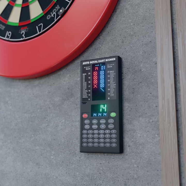 KOTO Royal Dart Scorer - Elektronische Touch Pad Dart Scorer Punktzähler - Für 8 Spieler - 40 Spiele