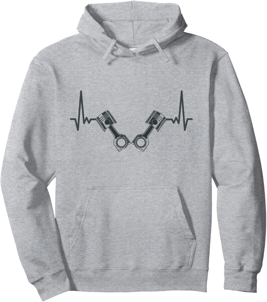 Kolben Heartbeat Verbrennungsmotor Benzinkopf Kolben V.Motor Pullover Hoodie
