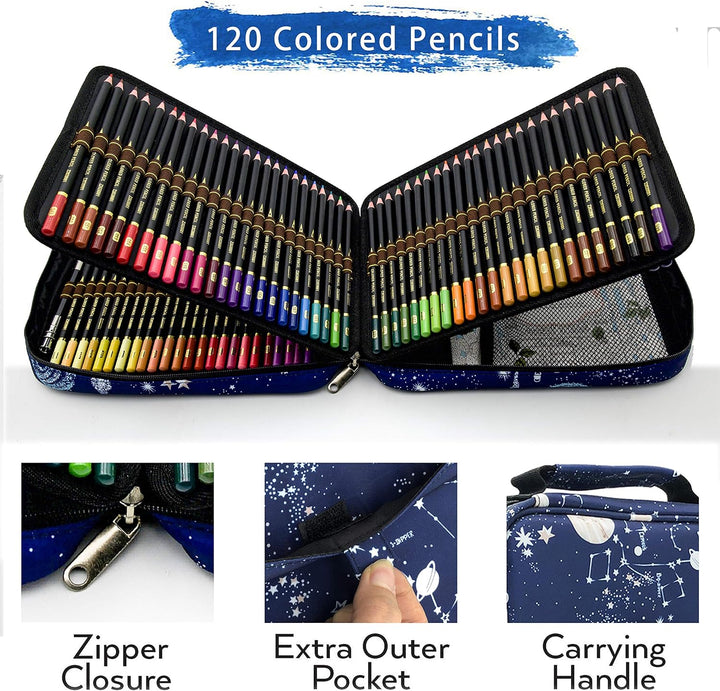 ZZONEART 120 Buntstifte Set mit Premium Zipper federtasche,Professionelles farbstift Zeichnen-Set fü