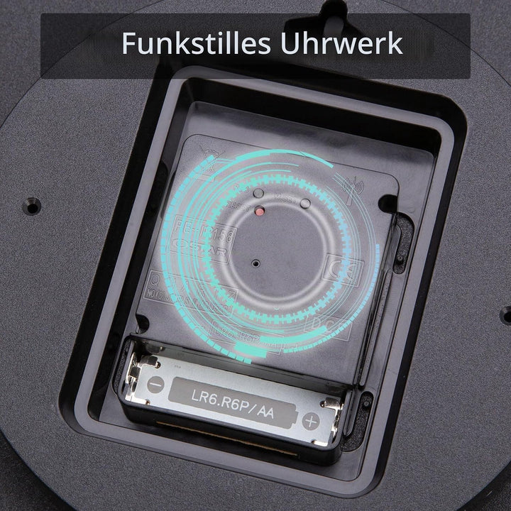 VIVILINEN Funkuhr Lautlos Wanduhr Ohne Tickgeräusche Funkwanduhr Geräuschlos Wanduhr Nicht Tickend H